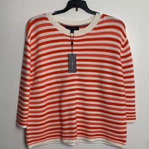 New Tommy Hilfiger Urban Folklore Orange/White Top - Medium